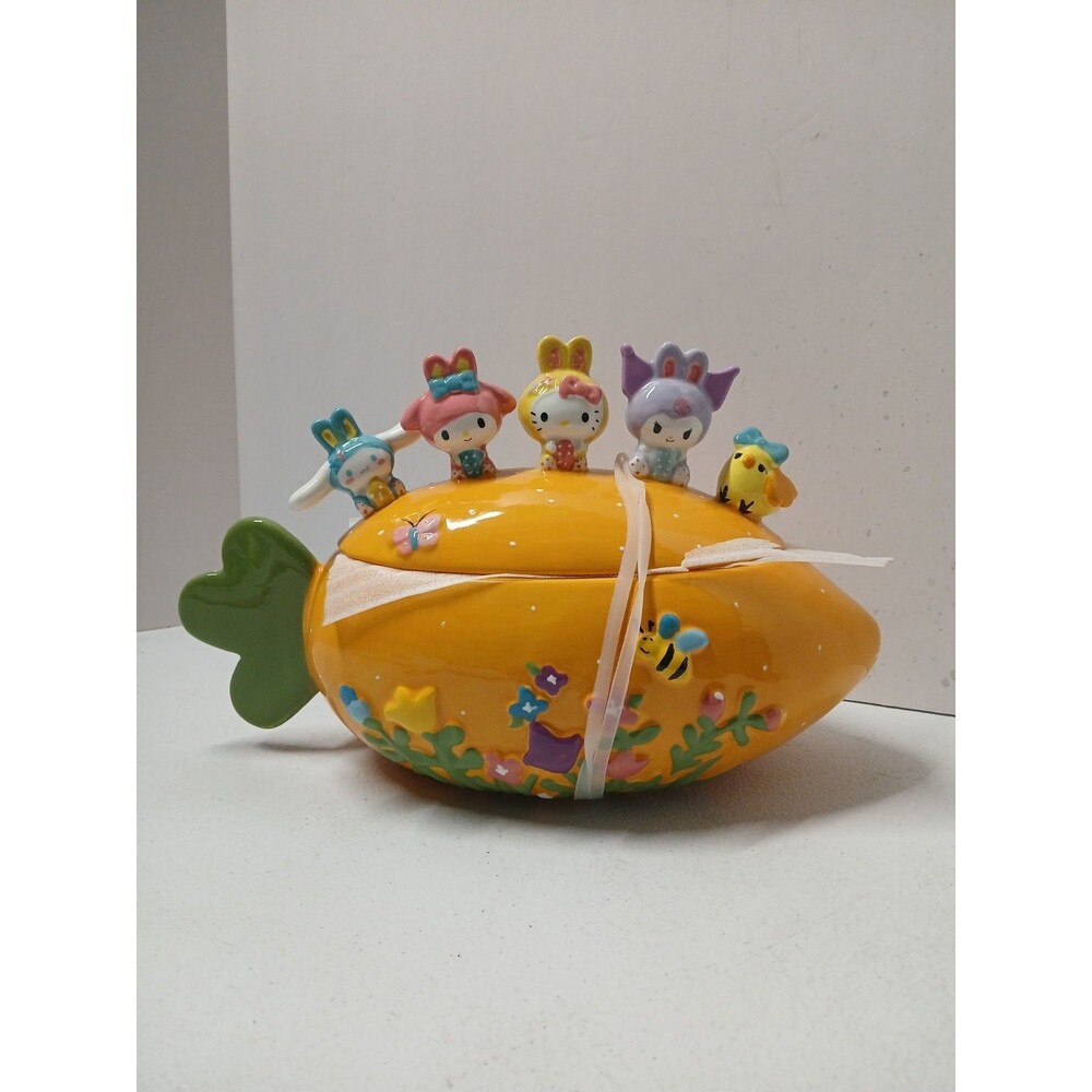 Blue Sky HELLO KITTY And Friends‎ EASTER Carrot Cookie Jar Candy Canister NEW